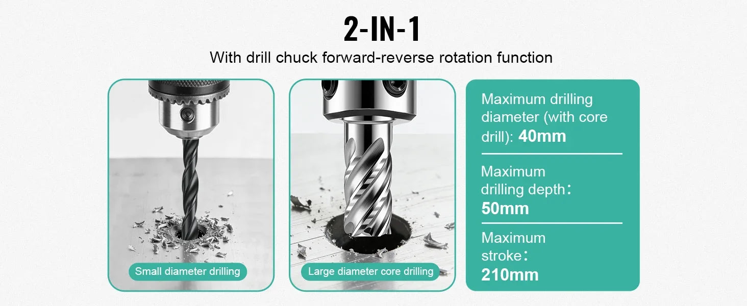 SIHAO Electric Magnetic Drill Machine 1450W/1550W 1.57/2" Max Drill Diameter 750 820 RPM Industrial Boring Tool