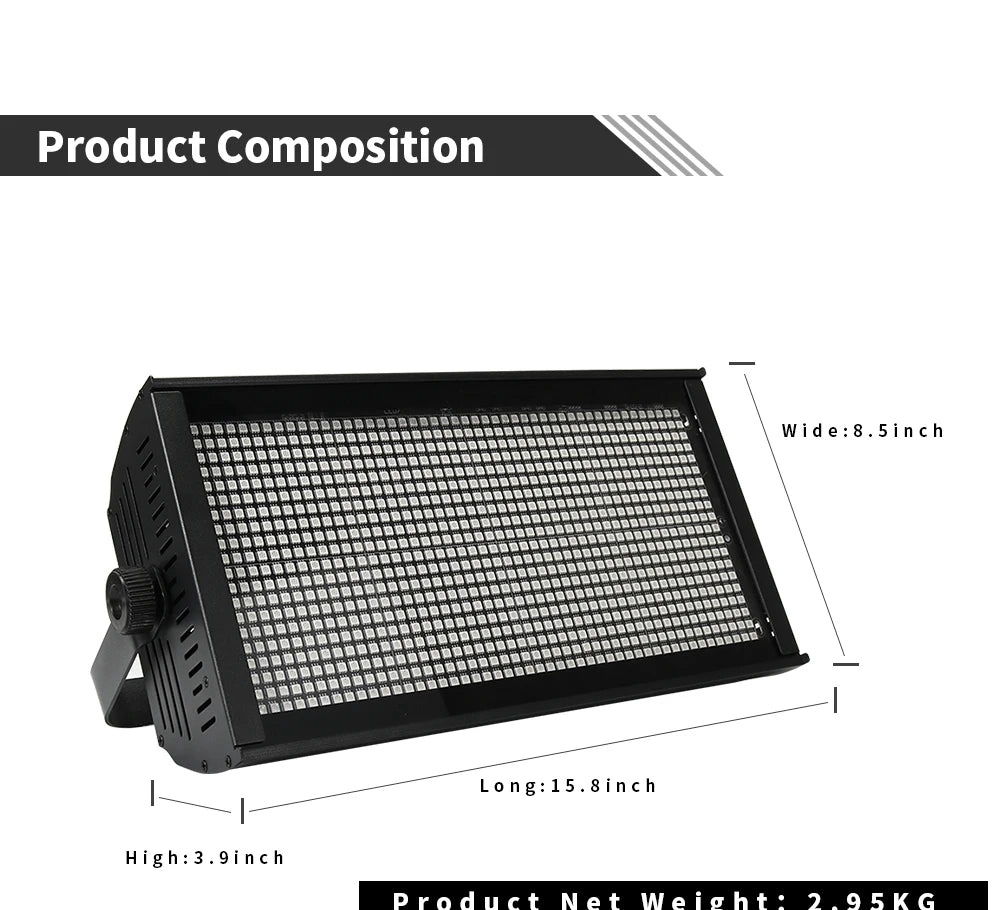 SHEHDS 2/4Pcs LED 200W RGB Marquee Strobe Light 960 SMD 5050 RGB LED For DJ Disco Wedding Nightclub