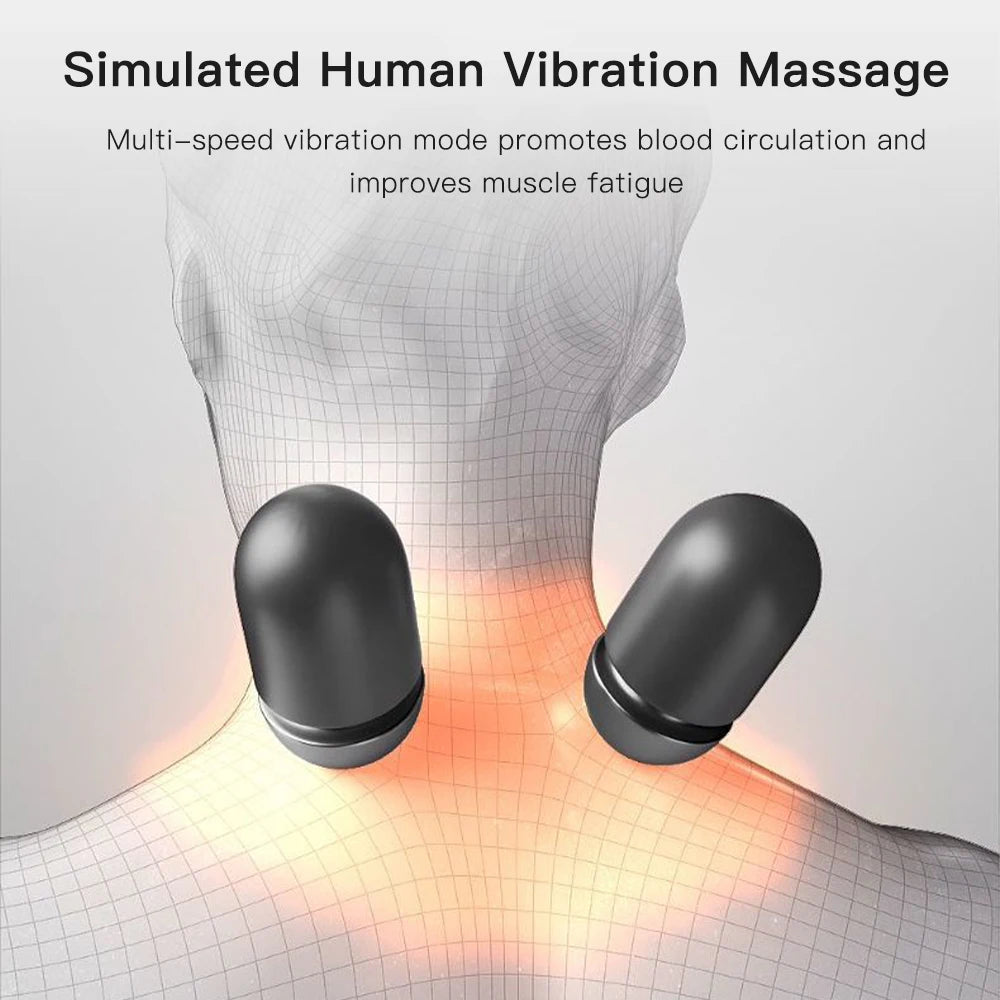 Electric Neck Massage Pillow with Heat Therapy and Vibration - Tidesmit Massage Cushion Tidesmit