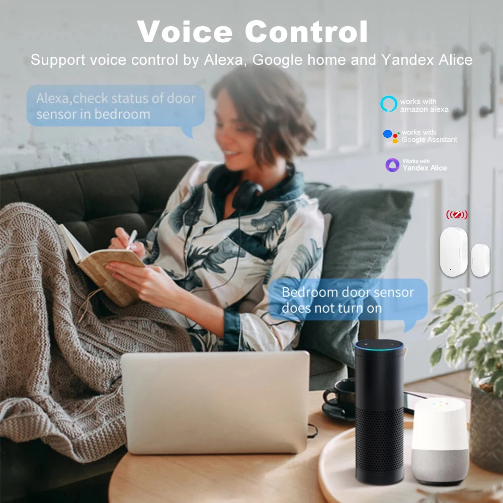 Zigbee Door Window Sensor | Wireless Magnetic Contact Alarm by Tidesmit Tidesmit