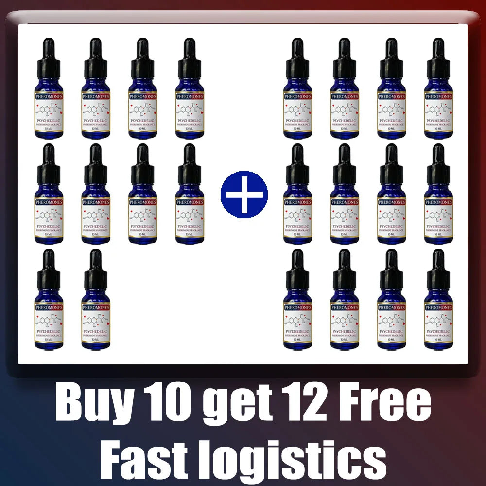 Strong Pheromone for Men: Blue glass dropper bottle fragrance oil for attraction, date nights, and business events.