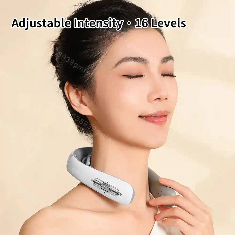 Electric Neck Massager with Heat and Shiatsu Therapy - Tidesmit White Relaxation Treatment Tidesmit
