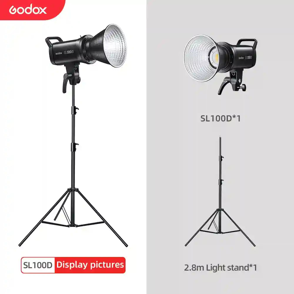 Godox SL100D LED Video Light 100W 5600K Bowens Mount Studio Kit SL100D Kit 3 Tidesmit