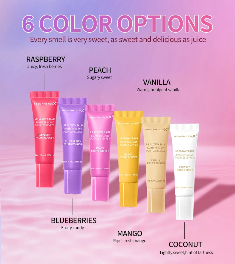 Fruit Flavored Lip Oil Set – 6-Piece Hydrating Lip Care Treatment Lip Care Tidesmit