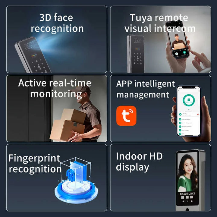 Tuya Smart Lock With Camera, Password, And Facial Recognition Unlocking - Remote Unlocking Smart Intelligent Lock
