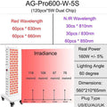 AG-Pro600 Dual Chip Red Light Therapy Panel 630nm 660nm, 810nm 830nm 850nm Near Infrared Lamp Therapy LED Beauty Device