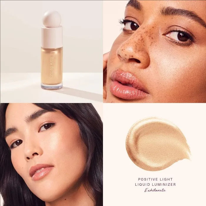 Tidesmit shimmer liquid blush and glitter face highlighter for natural glowing contour makeup texture close-up