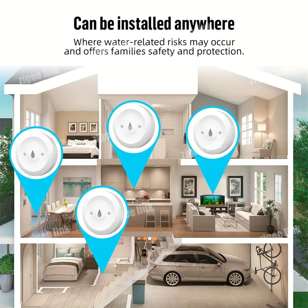 Smart Water Leak Sensor ZigBee 3.0 Flood Alarm for Home Automation Tidesmit