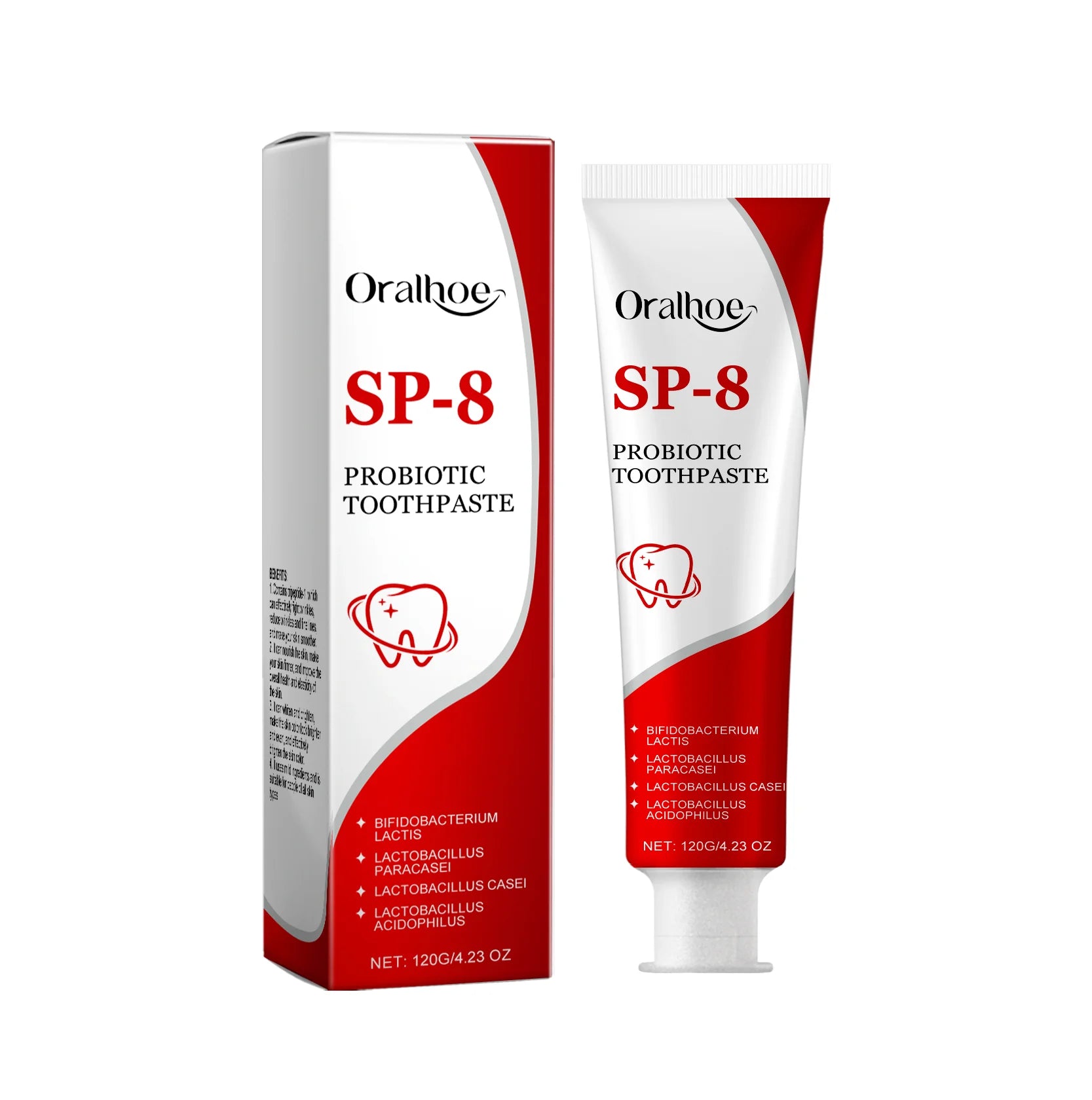 Tidesmit SP-8 Probiotic Whitening Toothpaste for plaque removal and fresh breath oral hygiene care.