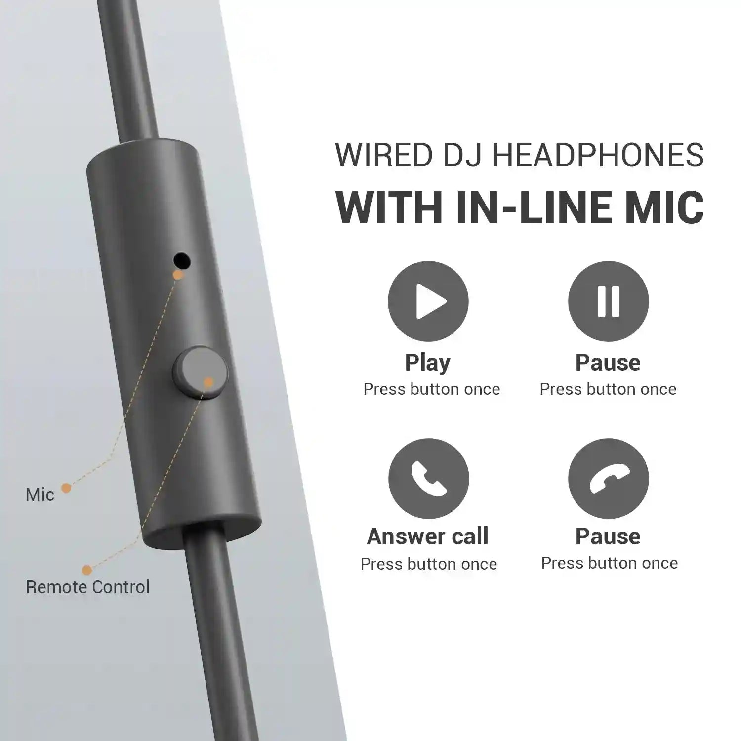 Wired Studio Headphones - Pro Over-Ear Monitoring Audio by OneOdio Tidesmit