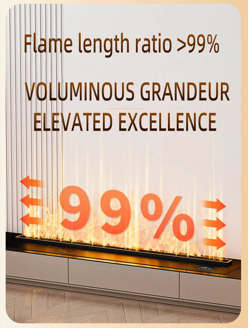 Water Steam Fireplace TV Decoration Indoor Fake Fire 3D LED Plug-in Modern Smart Electric Atomization APP Fireplace