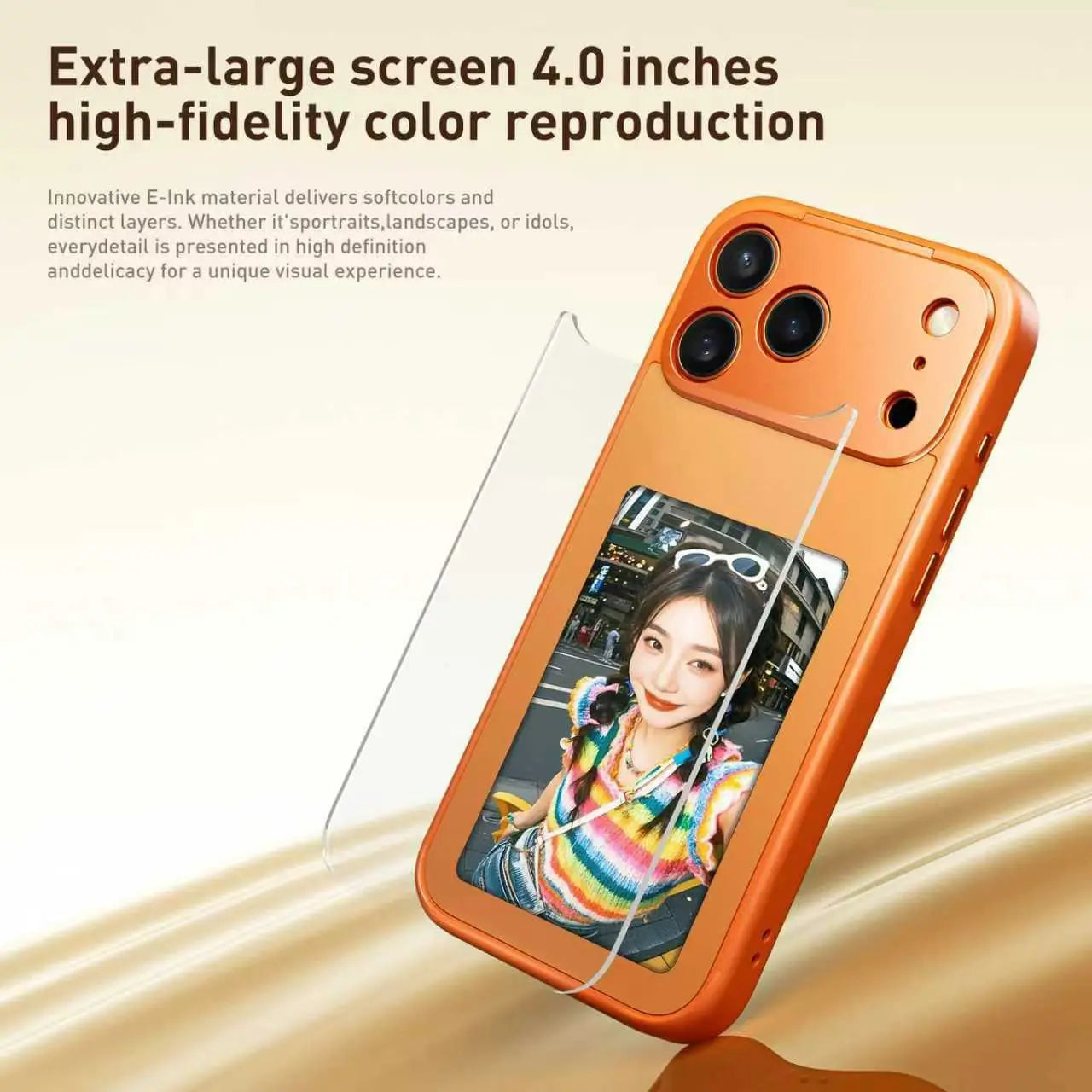 NFC E-Ink Phone Case for iPhone 17 Pro Max with Shock-Absorbing Frame Tidesmit