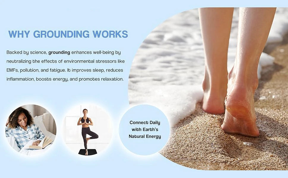 Grounding Mat for Feet 60x40cm - Circulation Wellness Tool Relaxation Treatment Tidesmit
