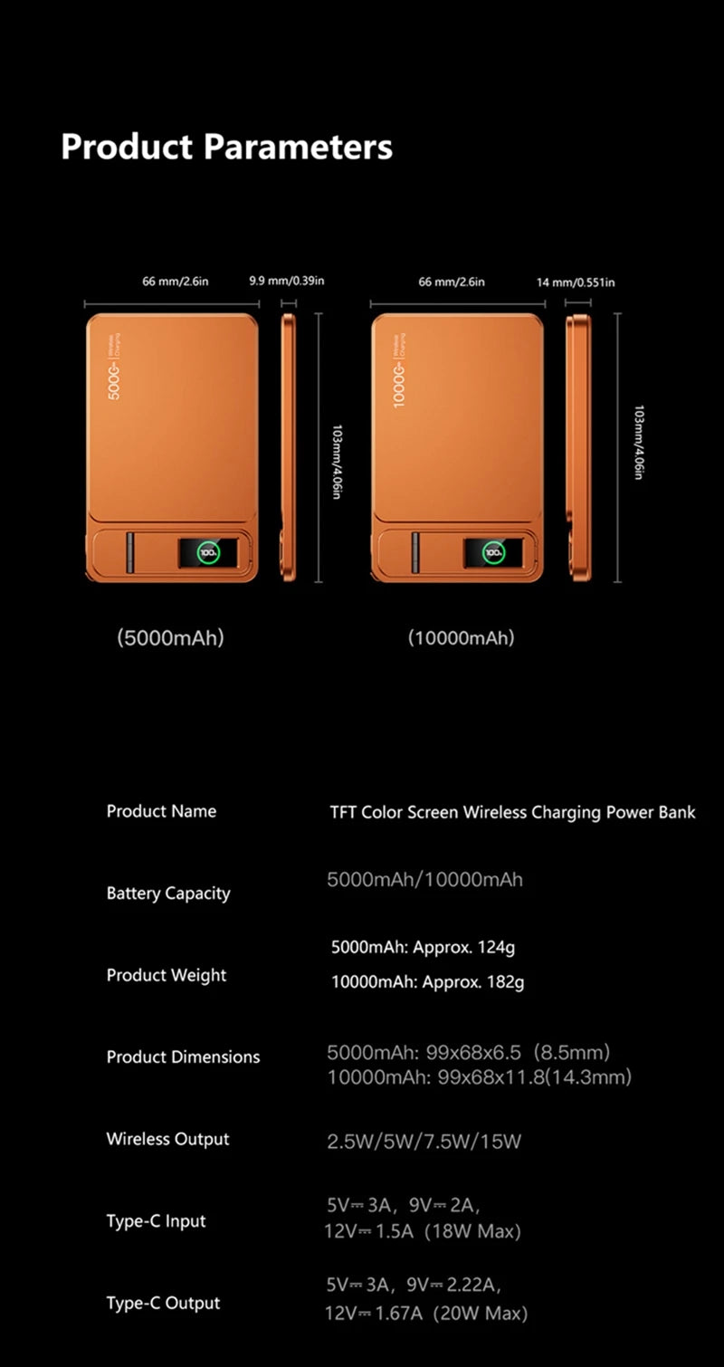 Magnetic Wireless Power Bank 10000mAh with 20W PD Fast Charging Tidesmit