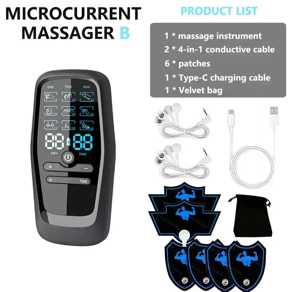 Electric EMS Muscle Stimulator: Portable Deep Tissue Recovery Device Massage Roller Set-A Tidesmit