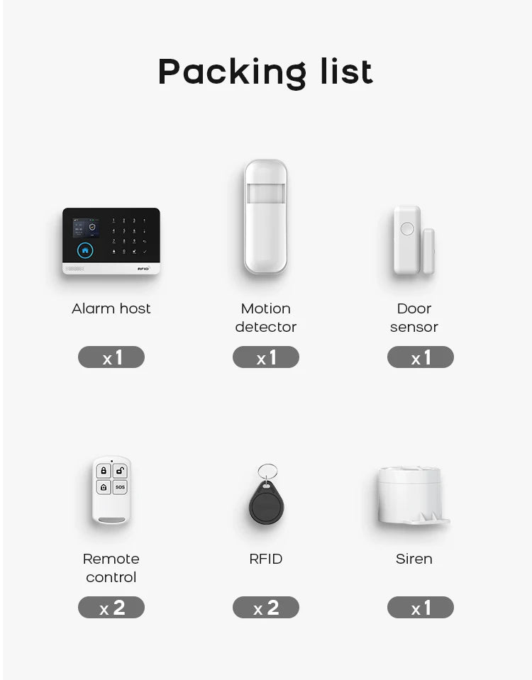 4G WiFi Home Alarm System with Motion Sensors - Smart Security Kit Tidesmit