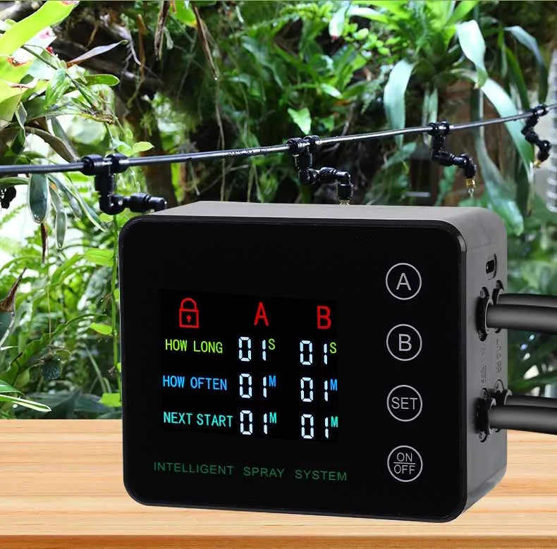 Rainforest Sprayer Double Pump Control Automatic Mist Timing Spray System Kit Irrigation Timer Reptile Sprayer Humidifier