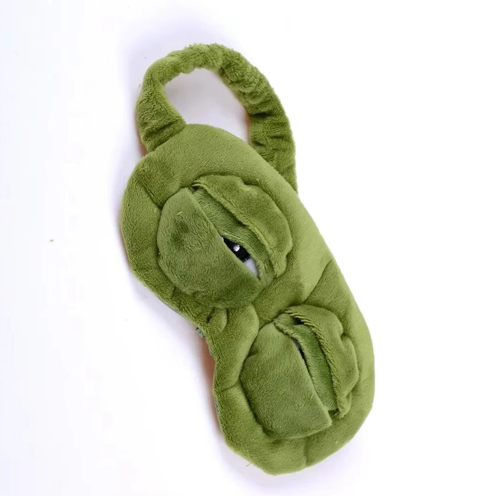 3D Sad Frog Sleep Mask Natural Sleeping Eyeshade Cover Shade Eye Patch Women Men Soft Portable Blindfold Travel Eyepatch