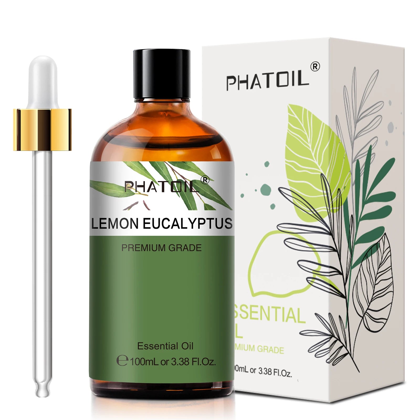 PHATOIL 100ml Lavender Peppermint Lemon Eucalyptus Lemongrass Essential Oil Natural Plant Pure Essential Oils For Diffuser