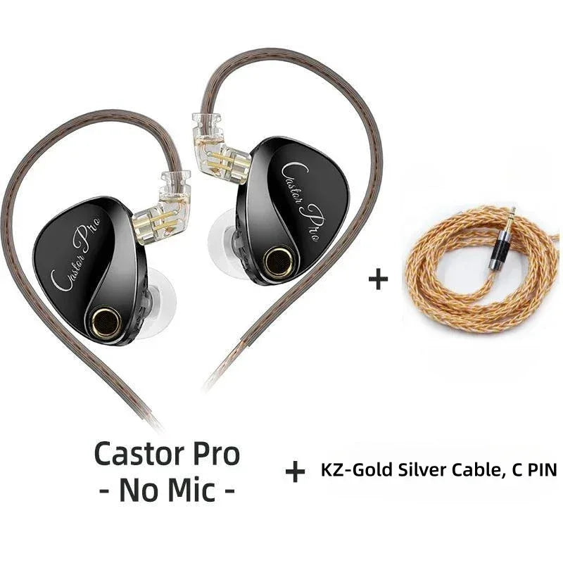 Tidesmit Dual Dynamic Driver Hi-Fi Wired In-Ear Monitors Blk NOMIC-Gold cable Tidesmit