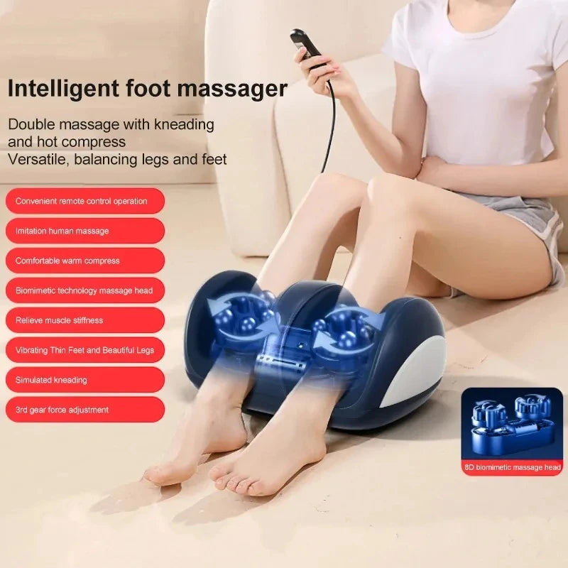 Electric Foot and Leg Massager with Heated Sole Therapy - Ivory Relaxation Treatment Ivory EU Plug Tidesmit
