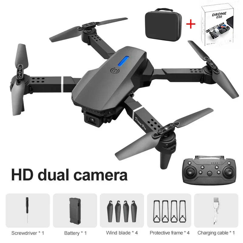 4K Foldable Camera Drone with Dual HD Lenses - Tidesmit B-Dual-4K-Bag-Box Tidesmit