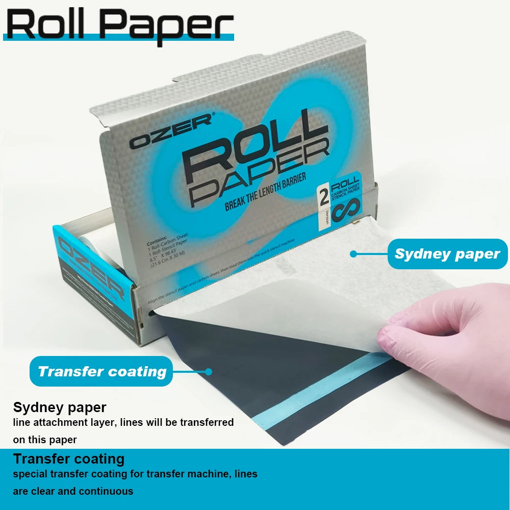 Tattoo Transfer Paper for Thermal Printers - 100 Sheets High Precision Permanent Makeup Machines Tidesmit