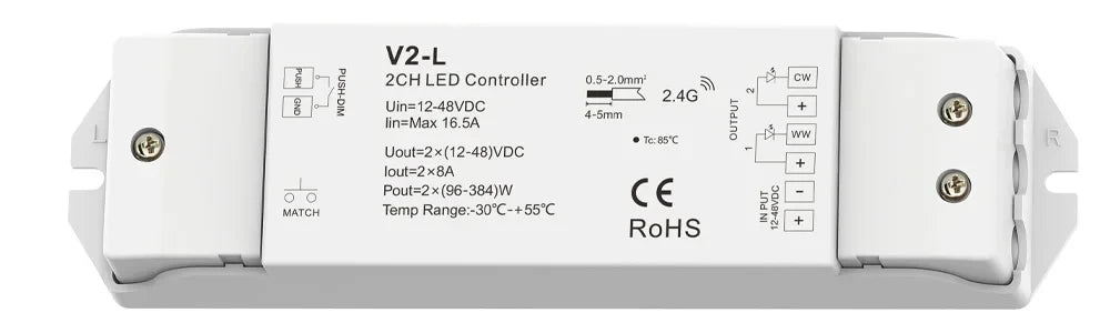 5M 10M 20M COB CCT LED Strip 24V Flexible High Density Dimmable Room Light 2.4G RF Touch Remote Control Dual White 2700K-6500K