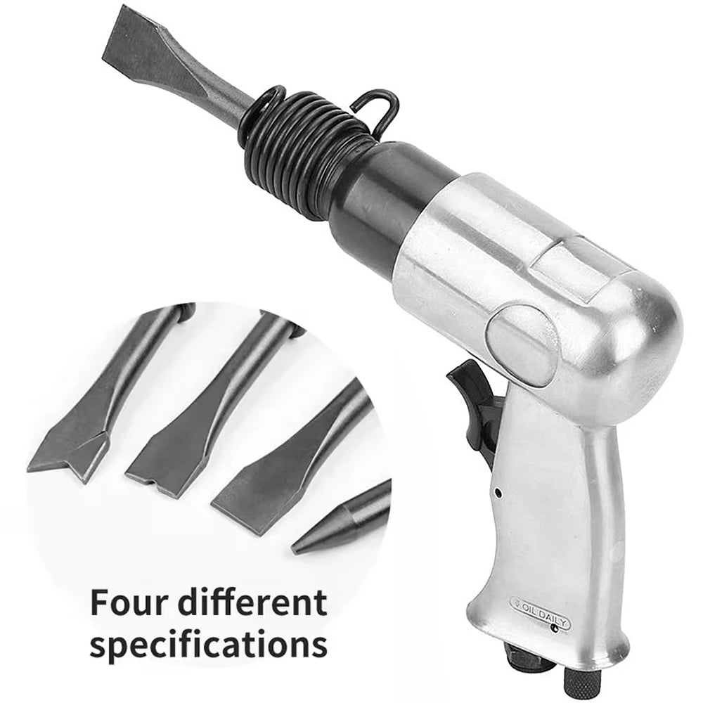 3/8'' 150mm Air Hammer Professional Handheld Pistol Gas Shovels Small Rust Remover Air Shovel Pneumatic Tools with 4 Chisels