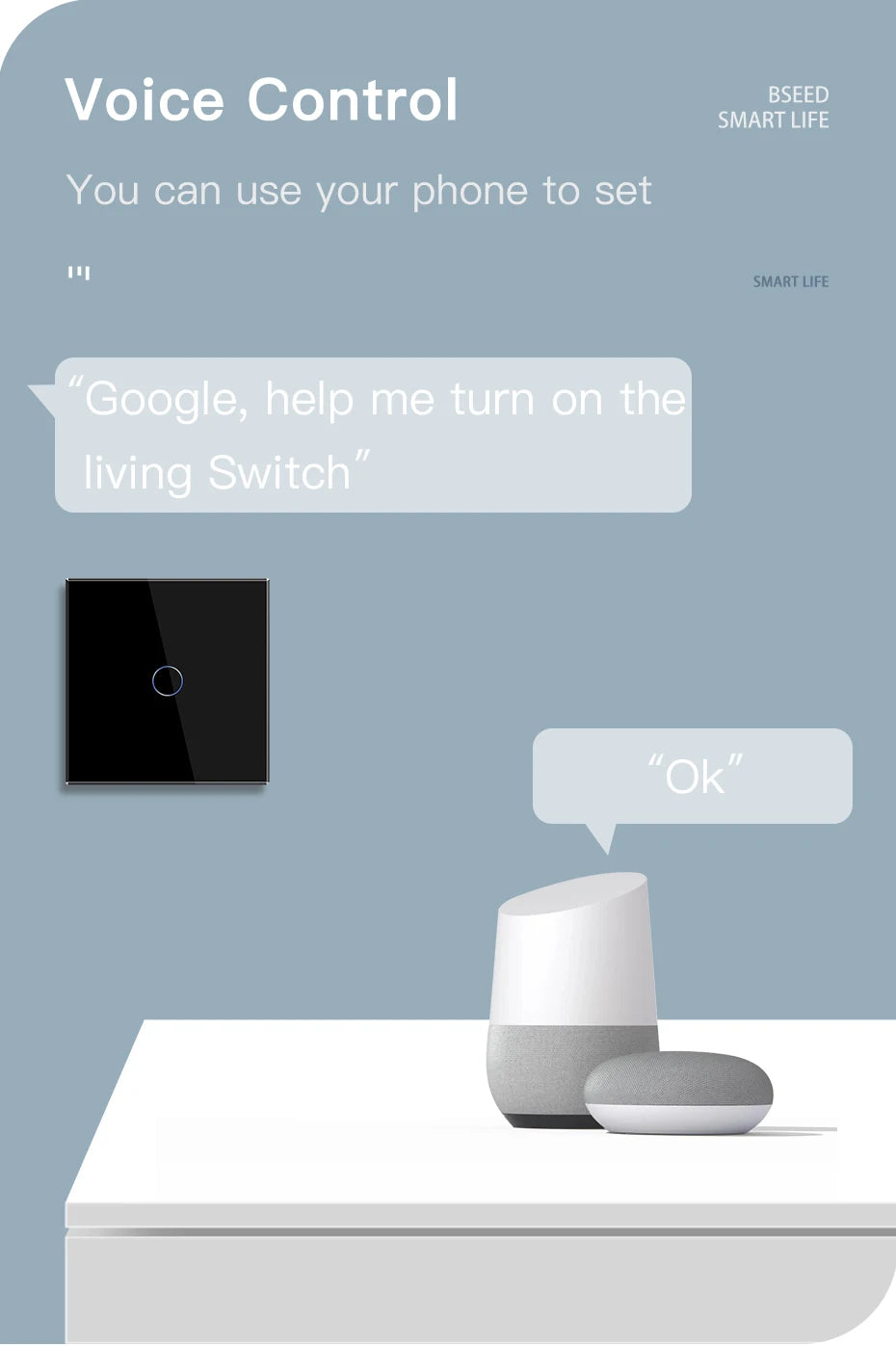 Wifi Smart Light Switch | 1-3 Gang Touch Control | Alexa & Google Compatible Tidesmit