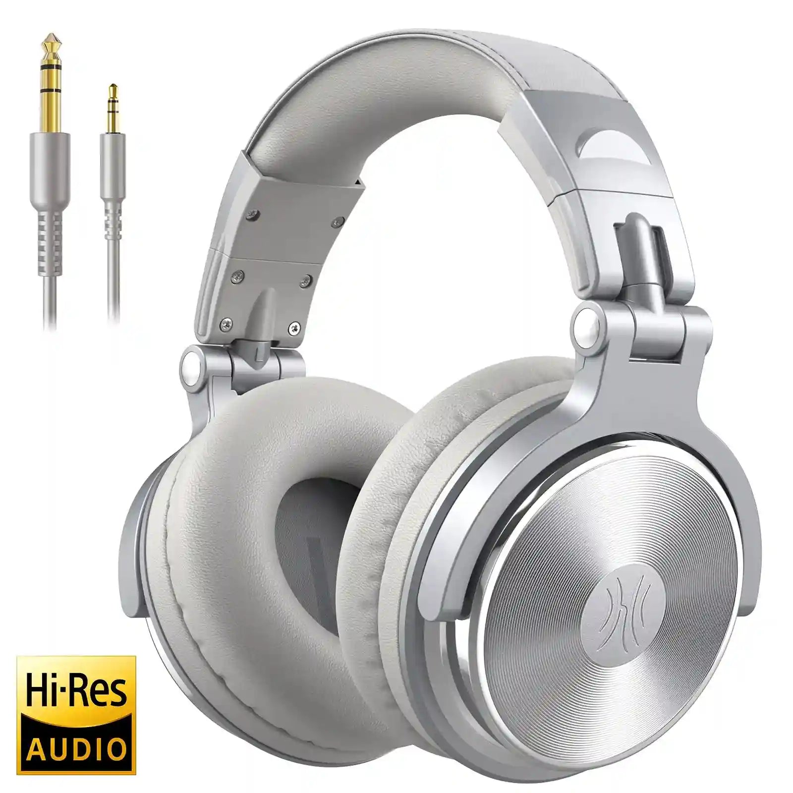 Wired Studio Monitor Headphones: Over-Ear Audio with Low Latency Silver-Gray Tidesmit