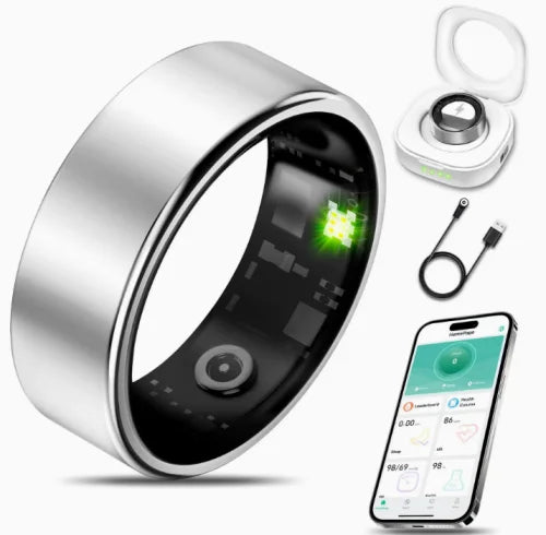 smart Ring for Women Men,Fitness Tracker Ring with Heart Rate, Sleep Monitoring, Blood Oxygen, Step Counting for iOS and Android, No Subscription Fee, Waterproof