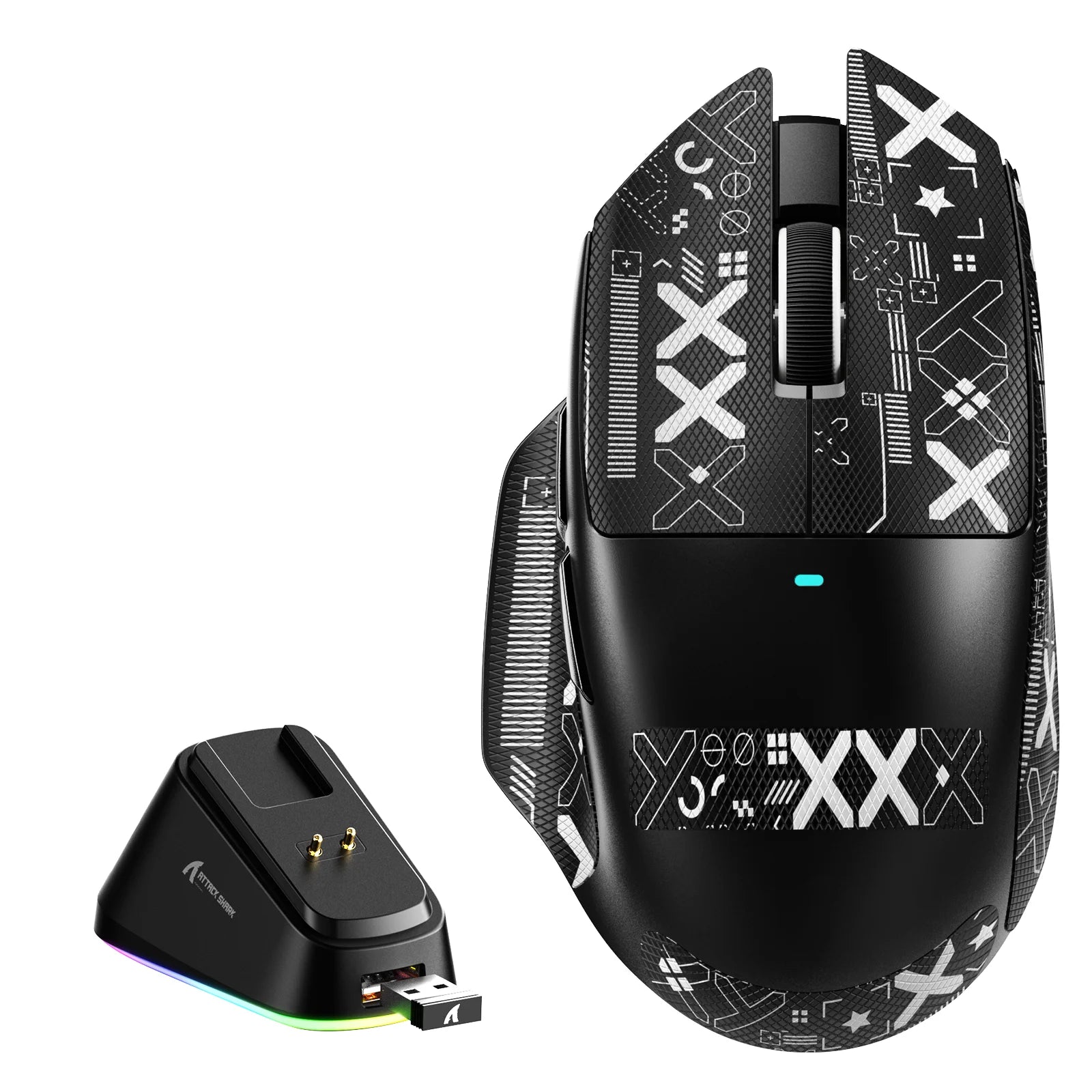 ATTACK SHARK V6 65g Wireless Gaming Mouse RGB Magnetic Charging Dock Wireless/Wired Mouse 1K Polling PAW3311 Office Gamer Mice