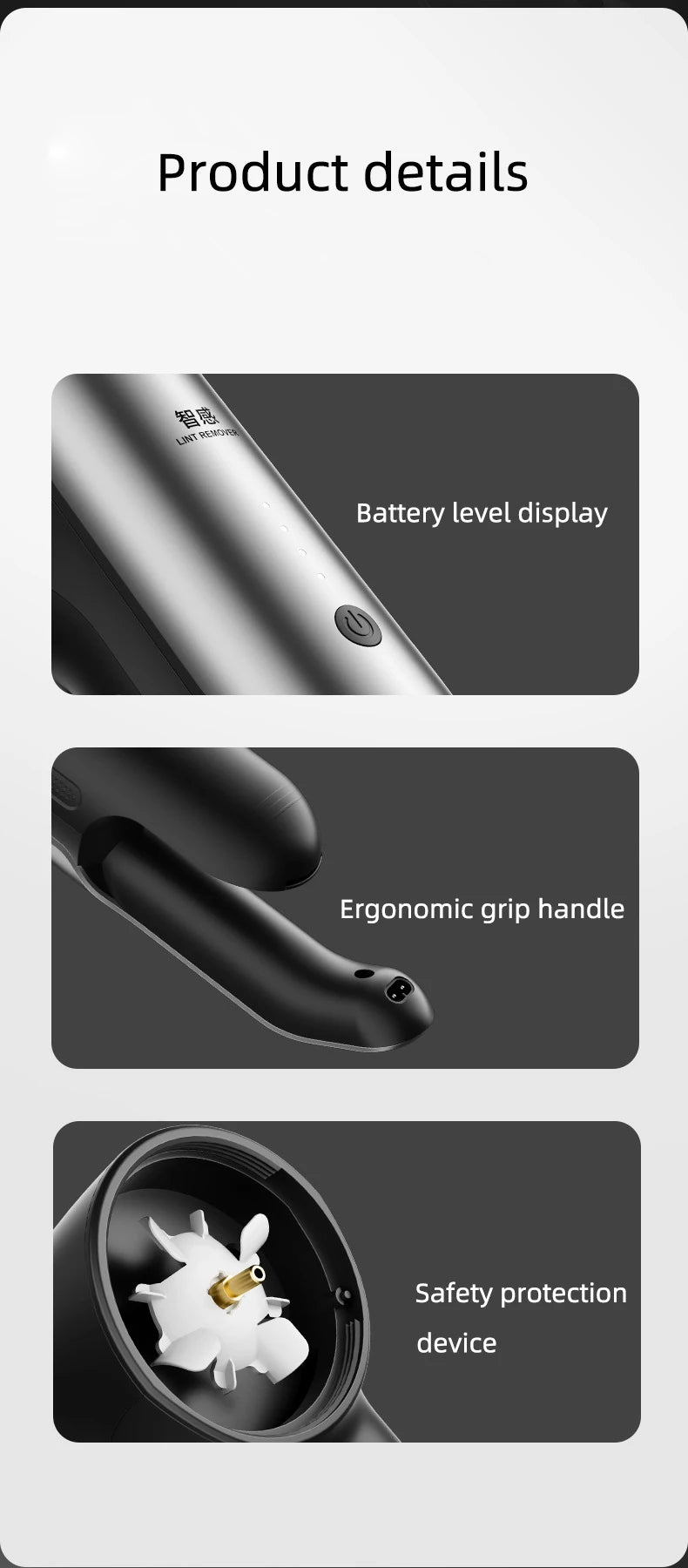 Tidesmit 45W commercial electric lint remover for clothes featuring professional hairball trimmer for dry cleaners