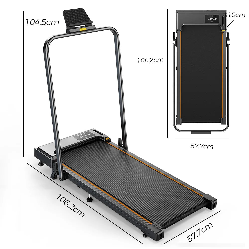 Formill FT51/FT50/FT52 Treadmill 2 In 1 Walking Running Treadmill 0.75-2.5HP Foldable Under Desk Treadmill38*95cm Running Area With Armrest LED Display Oil Drip Hole Indoor Home Gym Exercise Machine