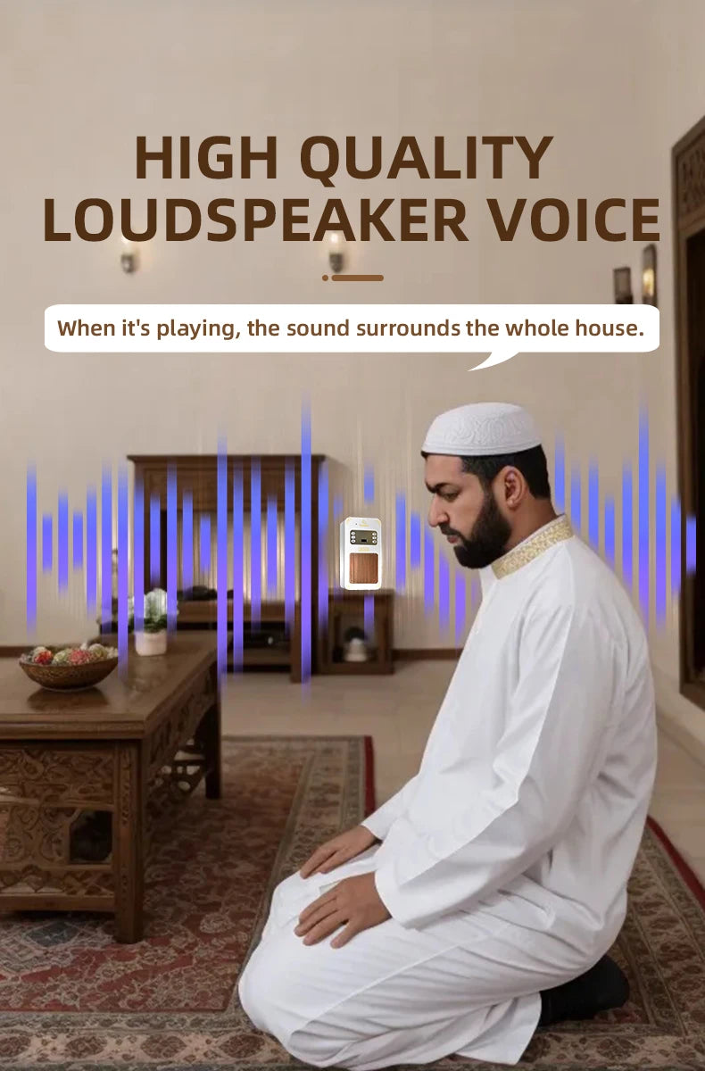 Quran Azan Clock Islam Muslim Koran Arab Bluetooth Speaker Portable Night Light Bright Holy Lamp Wall Plug Ramadan Wireless MP3