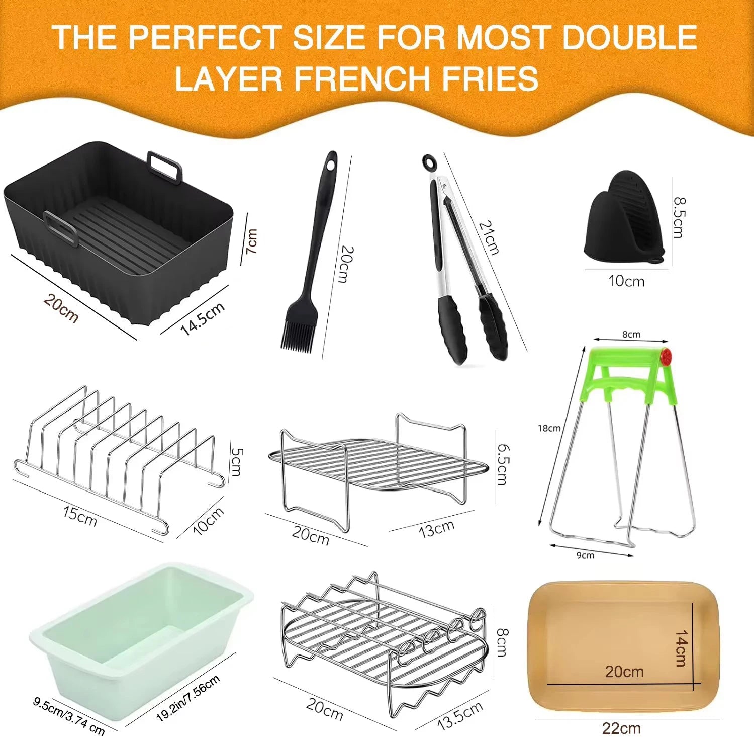 Air Fryer Accessories Set for  Ninja Foodi Max Dual Zone Air Fryer AF400EU/AF300EU/AF451EU  With Silicone Air Fryer Mold Baking
