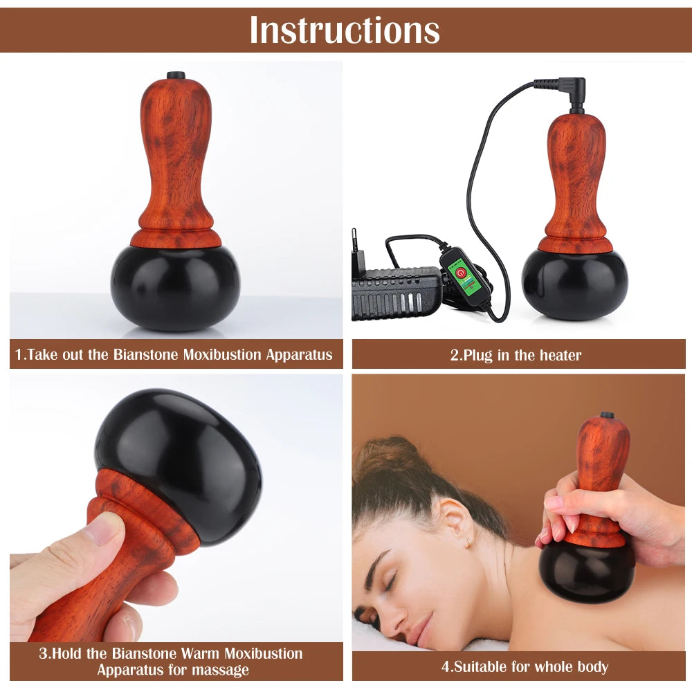 Electric Gua Sha Massager: Heated Jade Tool for Deep Tissue Relief Back Massage Instrument Tidesmit
