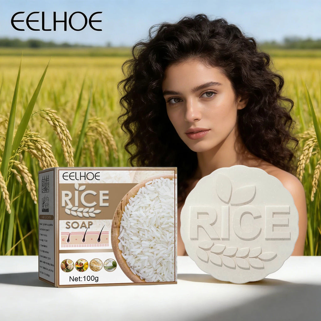 Rice Shampoo Bar Anti Loss Nourishing Moisturizing Scalp Repairing Dry Damaged Hair Strengthening Root Hair Growth Shampoo Soap