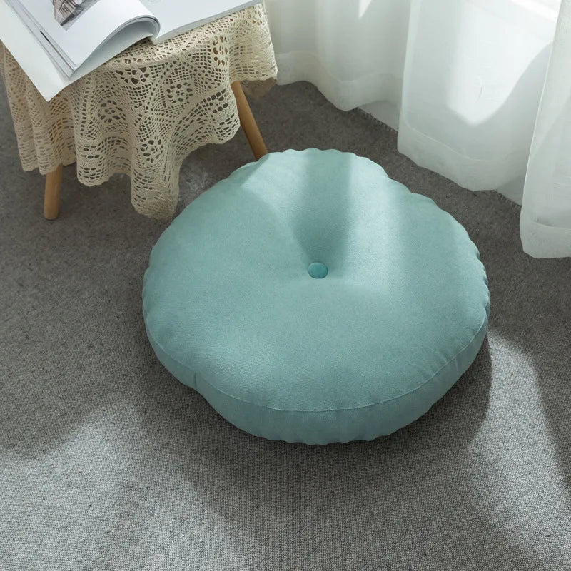Round Shape Linen Seat Cushion Silk Cotton Core Tatami Cushion Pillow Home Decoration Soft Car Sofa Cushion Flax Round Sitting