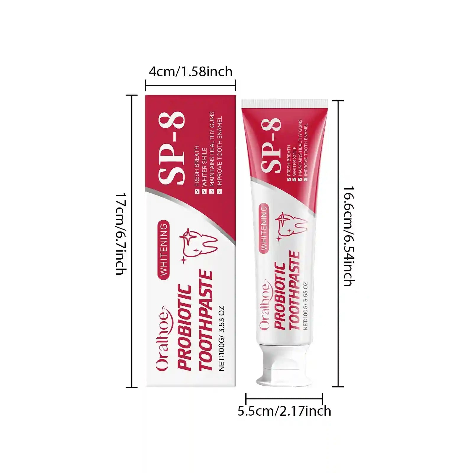 Tidesmit SP-8 Hydroxyapatite teeth whitening toothpaste for deep stain removal and cavity protection