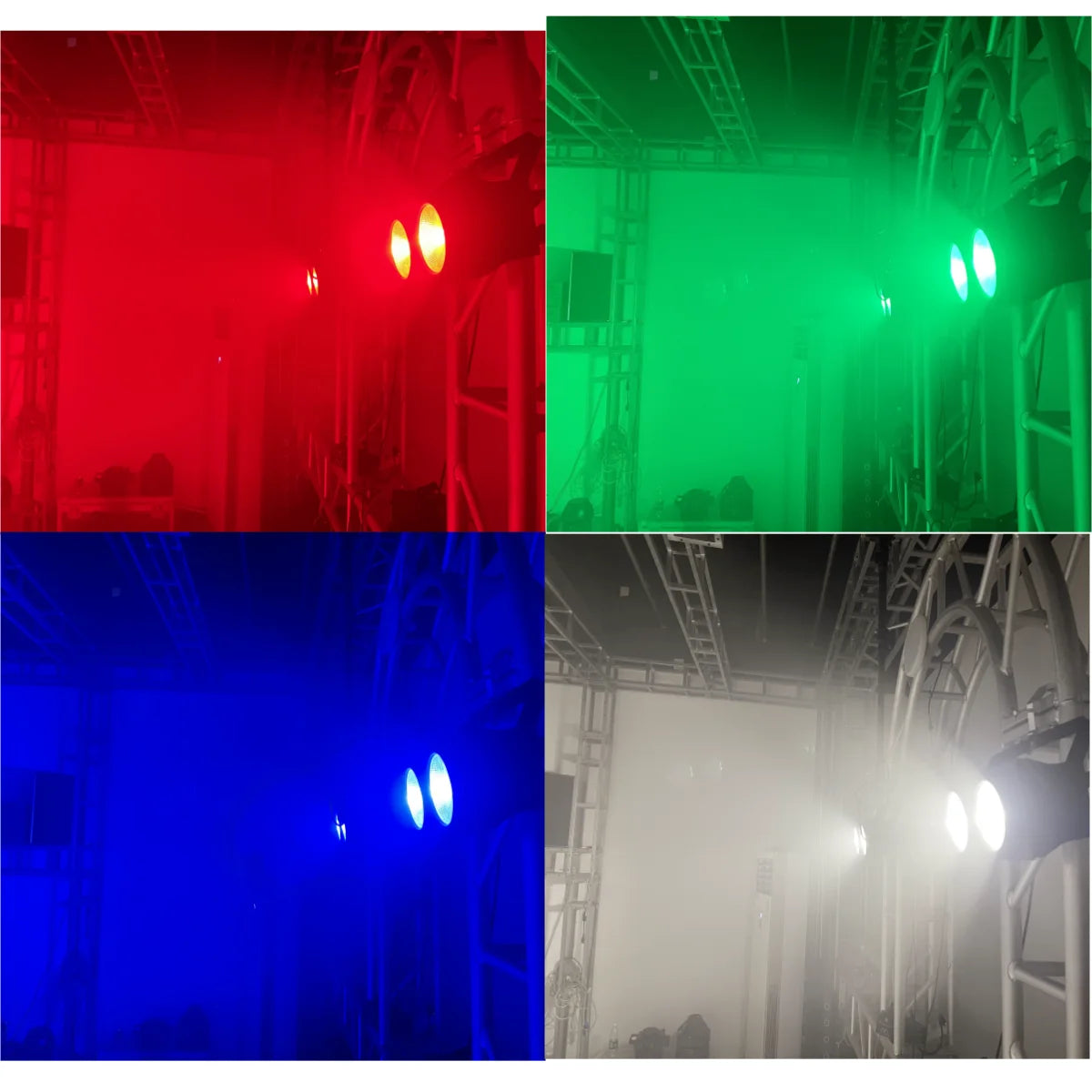 2pcs 200W LED Audience Blinder Lights 2Eye 2x100W Par Cob RGBWAUV 6in1 Strobe Wash Beam Stage Lighting Dj Disco