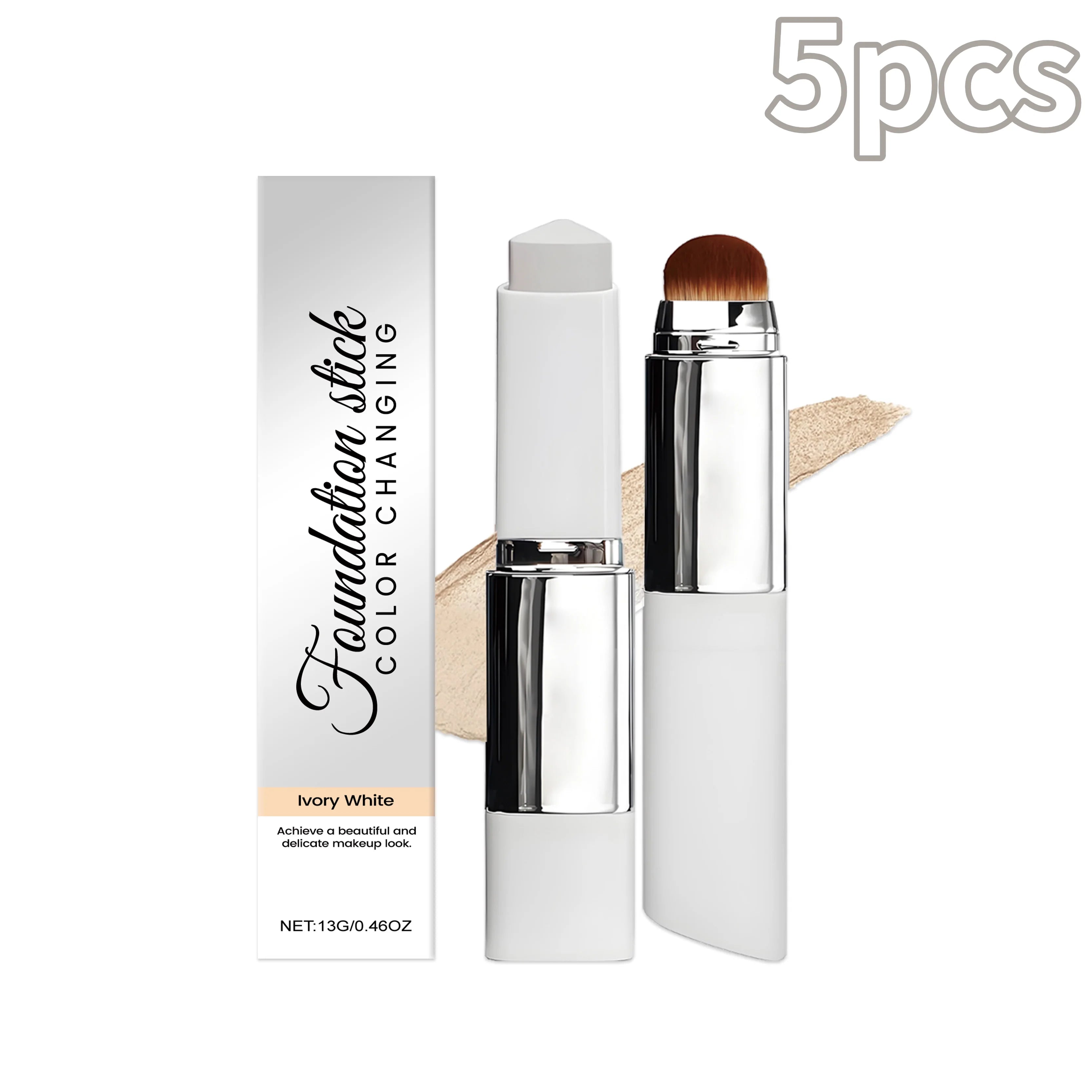 Tidesmit ivory white 2-in-1 color changing foundation stick for lightweight matte face makeup application