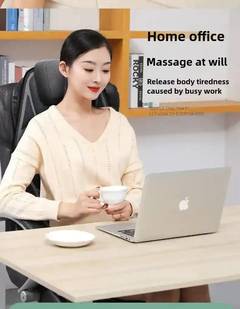 Electric Massager Seat Cushion with Heat and Airbag Lumbar Support Massage Roller Tidesmit