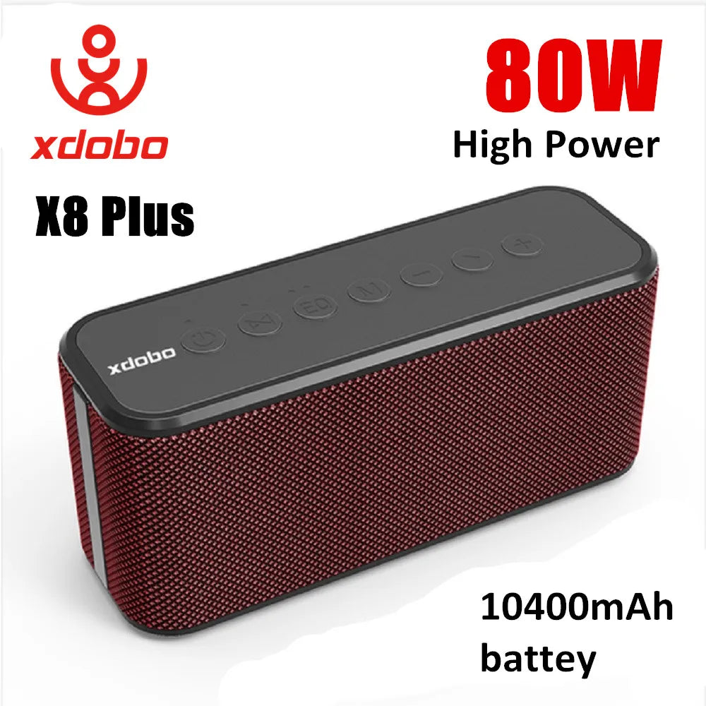 XDOBO X8 Plus Bluetooth Speaker 80W Powerful Bass Wireless Subwoofer 10400mAh Power Bank Function USB/TF/AUX Music Play Camping