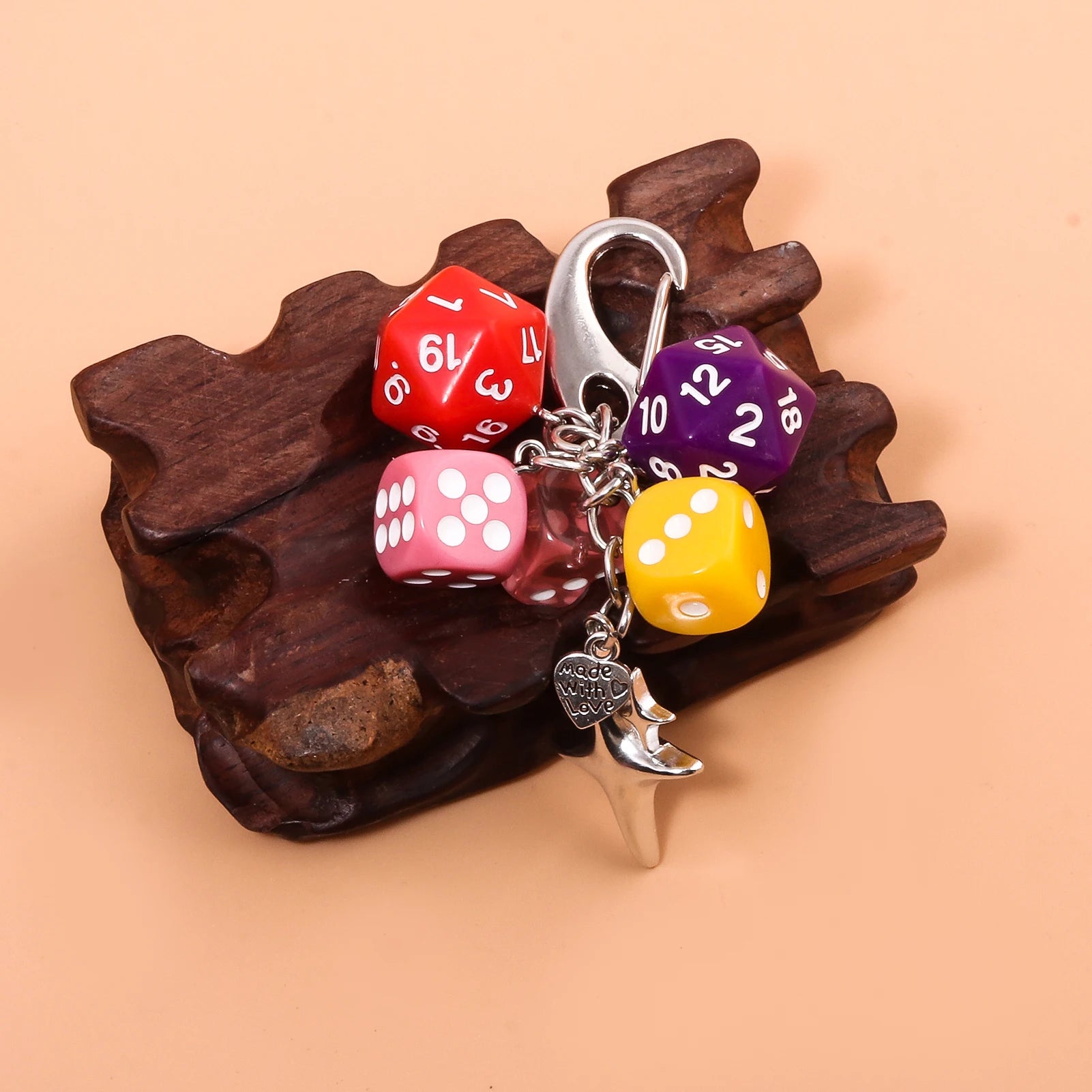Punk Hiphop Black Dice No. 8 Billiards Keychain Y2K Pink Lucky Dice Starburst Pendant Bag Charms Hangings Ornament Accessories
