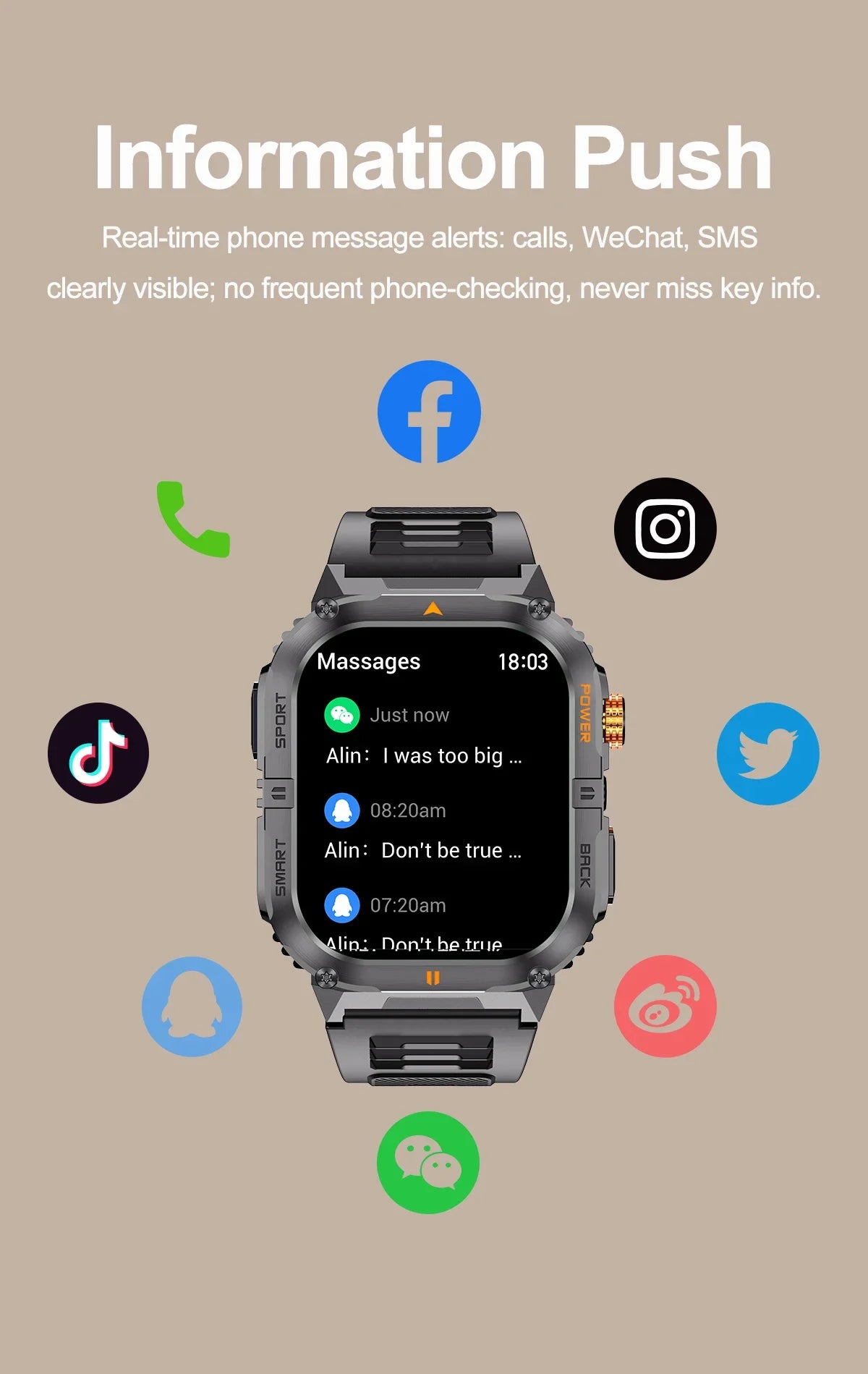 Hot Sell Gifts 2026 New Military SmartWatch Men Outdoor Sports IP68 Waterproof  LED Bluetooth Call Health Monitoring Men Women