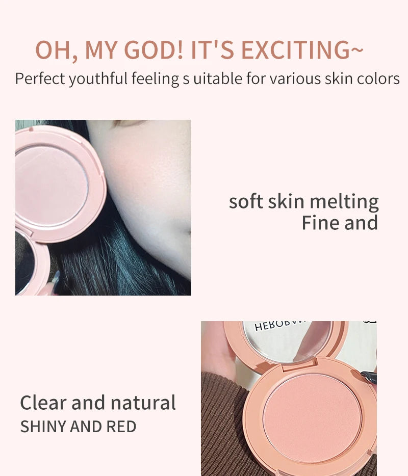Tidesmit Herorange monochrome matte peach orange blush texture close-up for long lasting natural face makeup