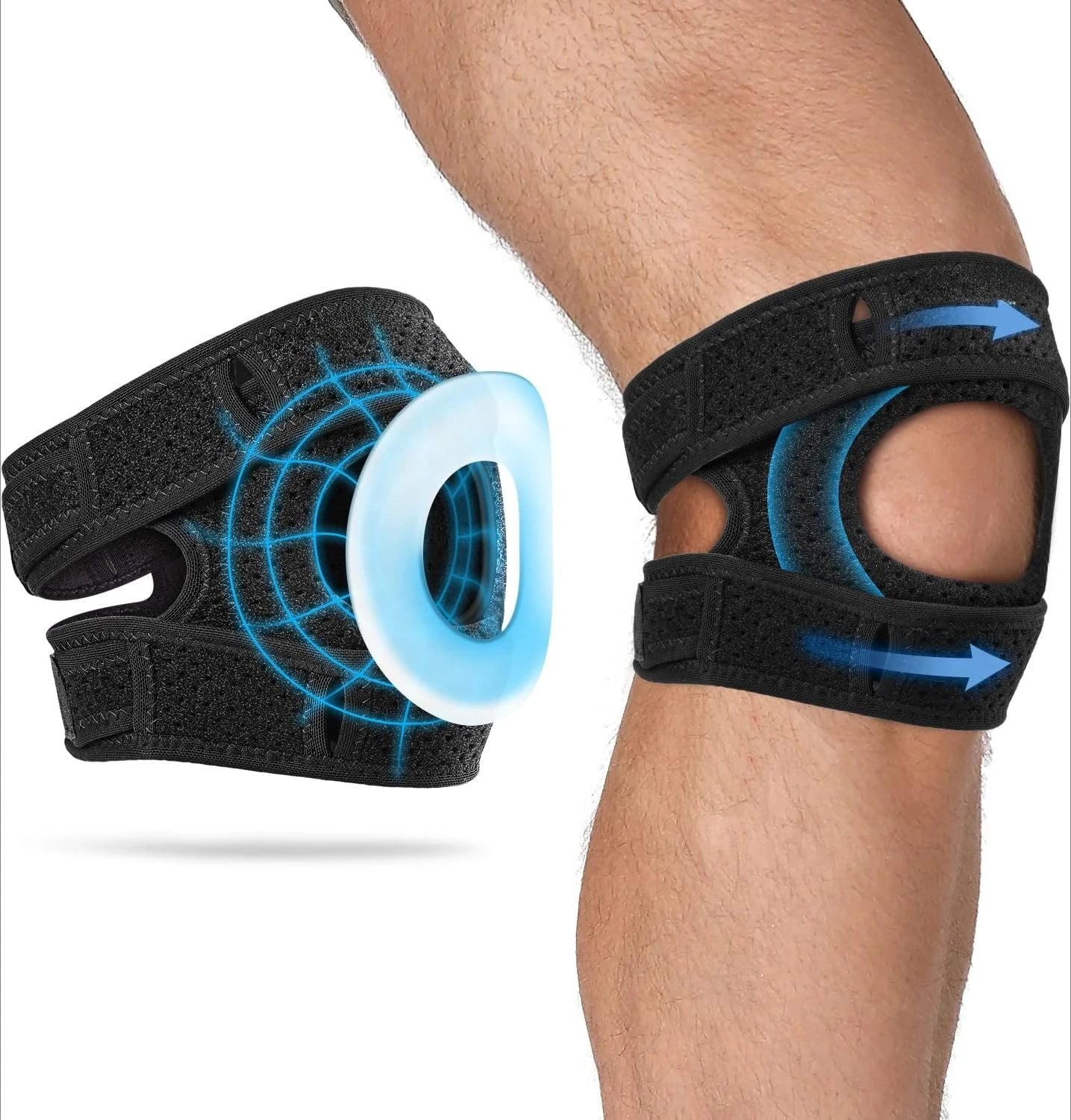Patella Knee Brace for Women Men,Patellar Tendon Support Strap for Arthritis Tendonitis Running  Knee Hiking Basketball-1 pair