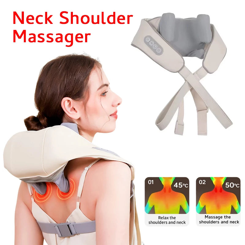Shiatsu Neck and Shoulder Massager with Heat - Tidesmit Pro Series Relaxation Treatment Tidesmit